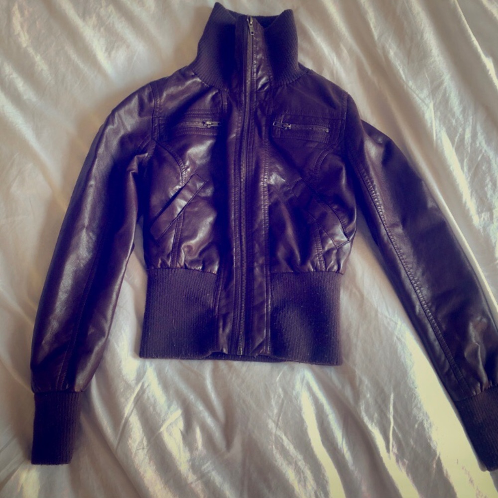 Séduction faux leather Brown jacket